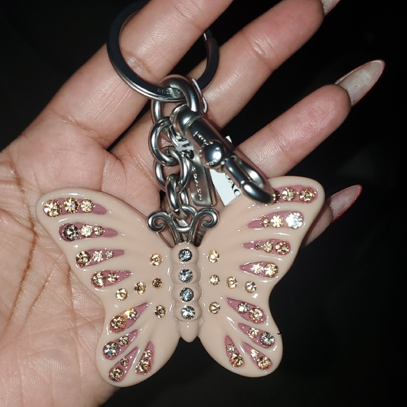 Coach Butterfly Keychain with Rhinestones - Picture 1 of 2